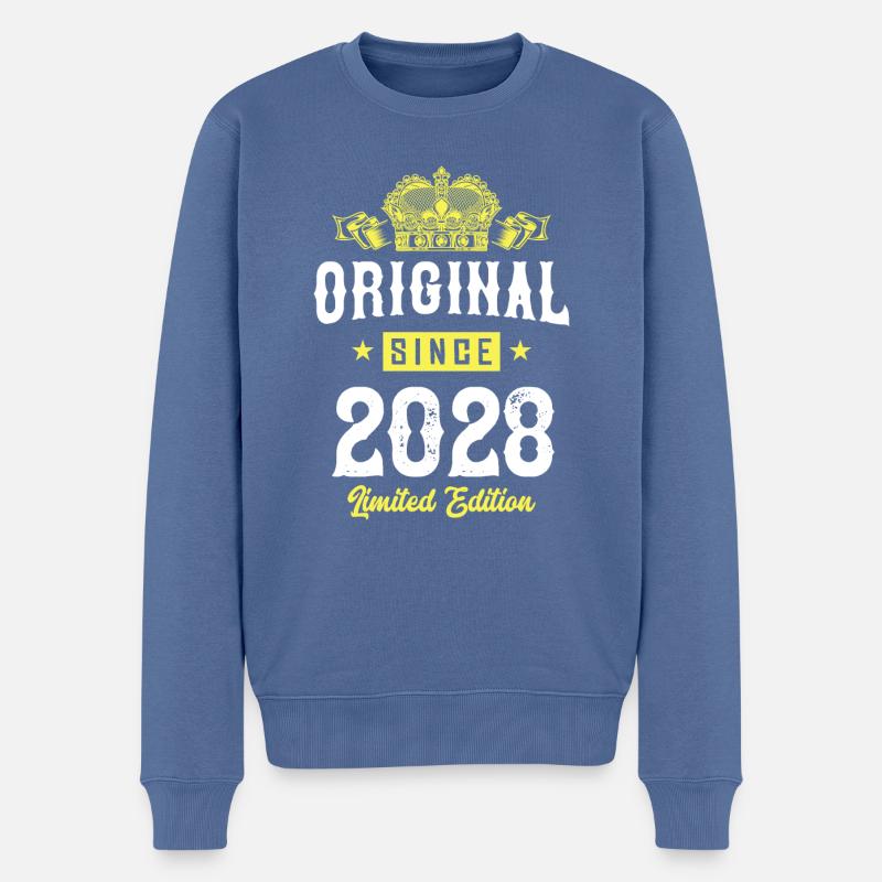 Édition limitée 2028 - Pull Premium bio Homme - bleu pigeon