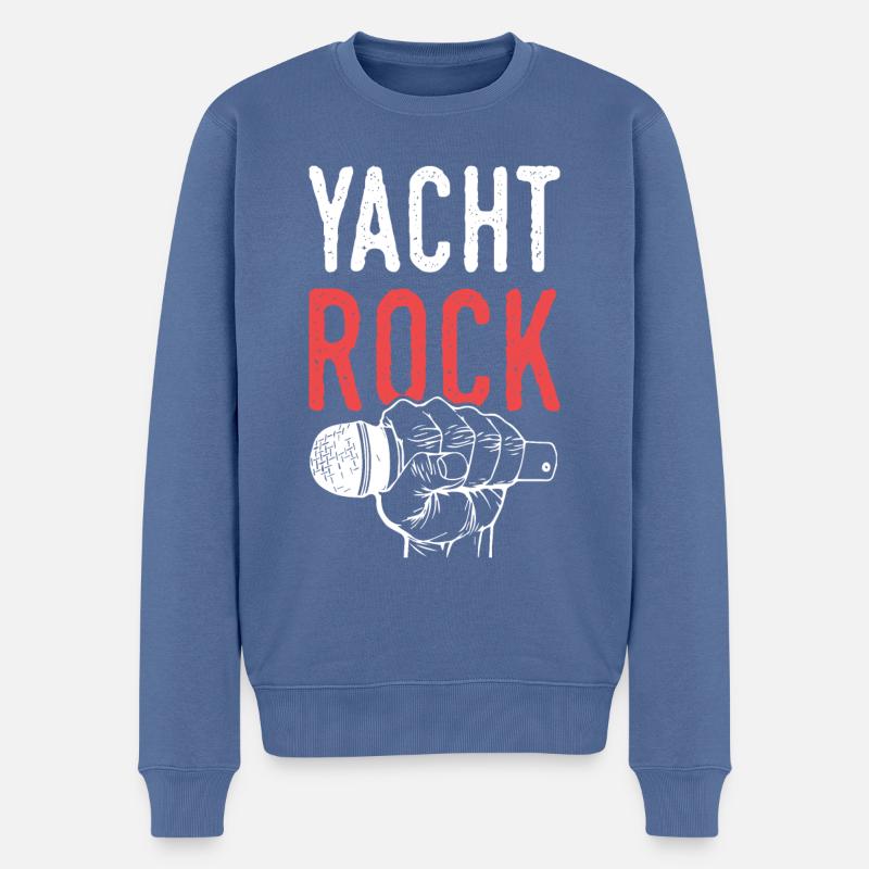 rock musik zitat - Männer Premium Bio Pullover - Taubenblau