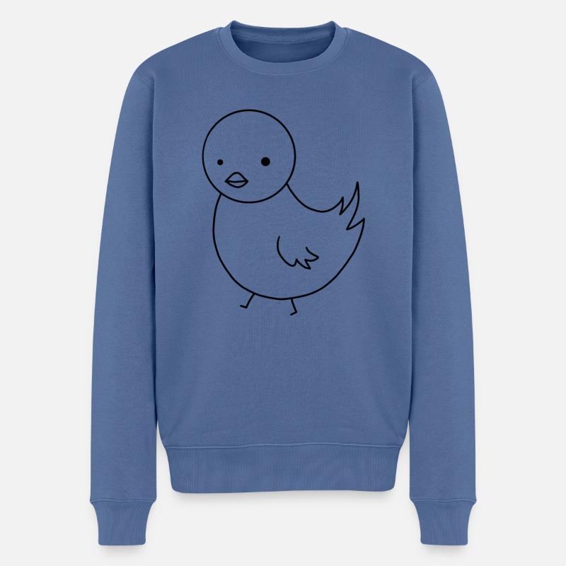 Bande dessinée de poussin - Pull Premium bio Homme - bleu pigeon