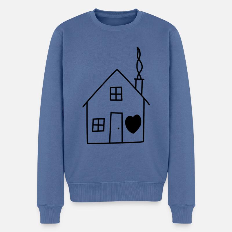 Maison maison amour - Pull Premium bio Homme - bleu pigeon