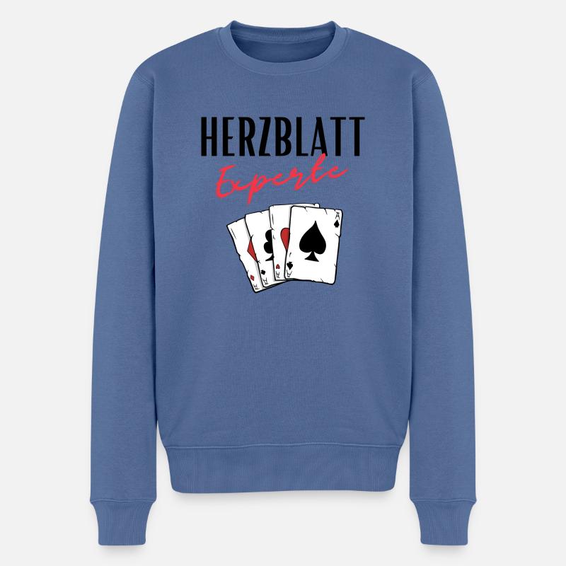 Herzblatt Expert - Pull Premium bio Homme - bleu pigeon