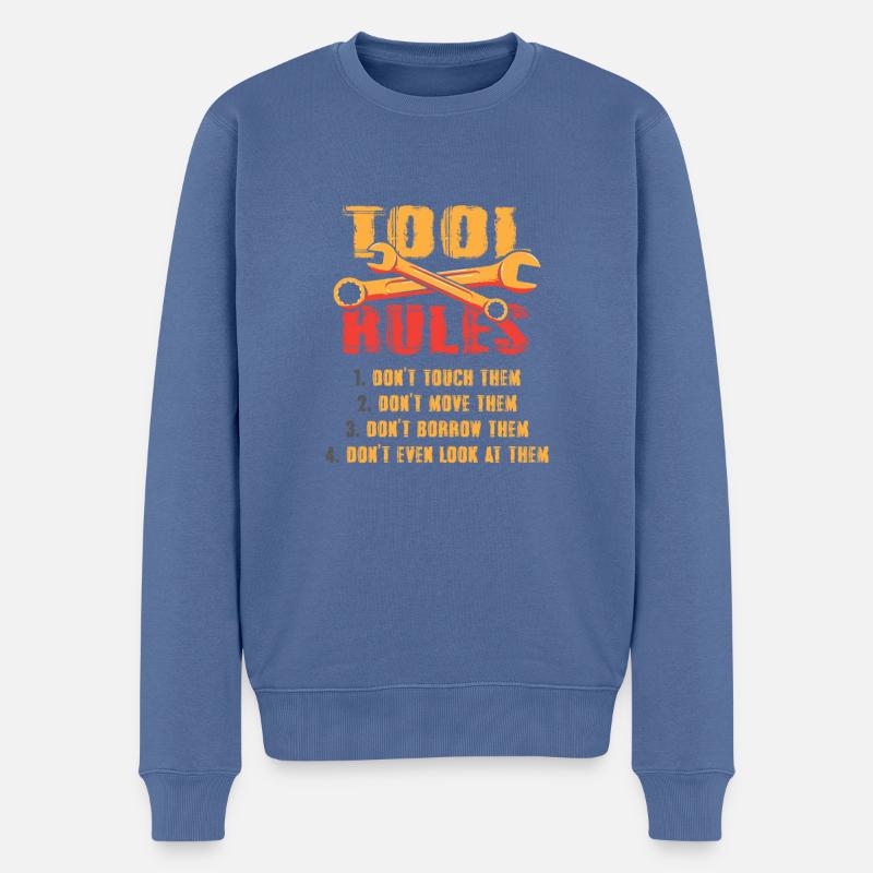 Drôles d’outils Règles Toolmaker Mechanic - Pull Premium bio Homme - bleu pigeon