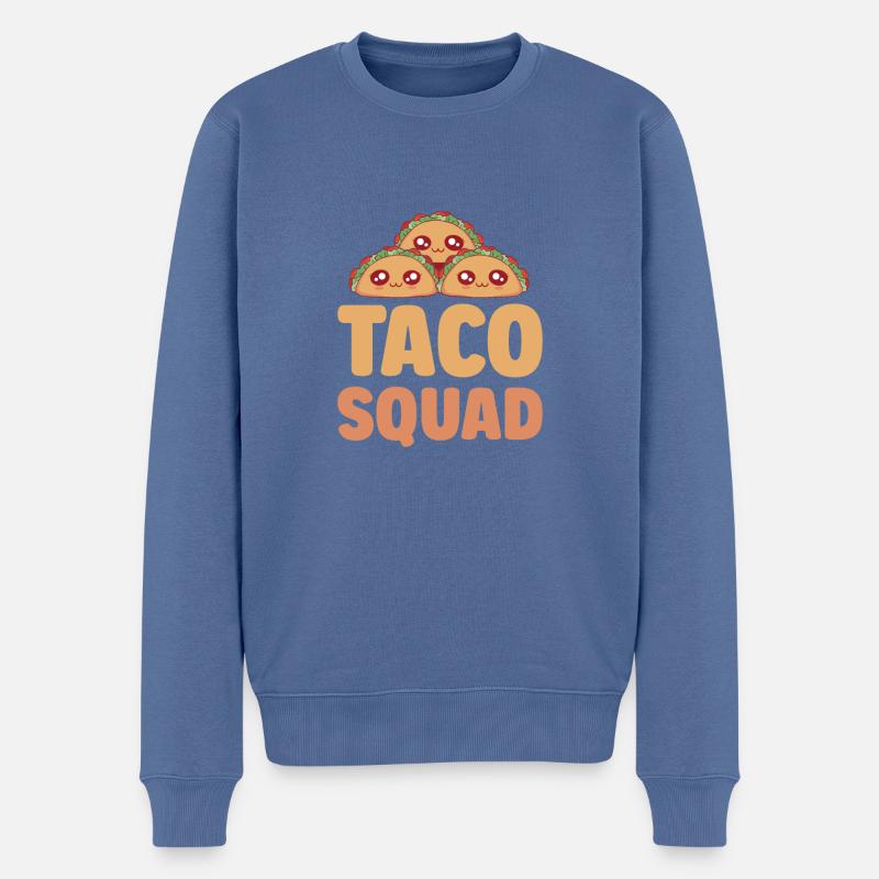 Taco Squad Funny Mexican Food - Männer Premium Bio Pullover - Taubenblau