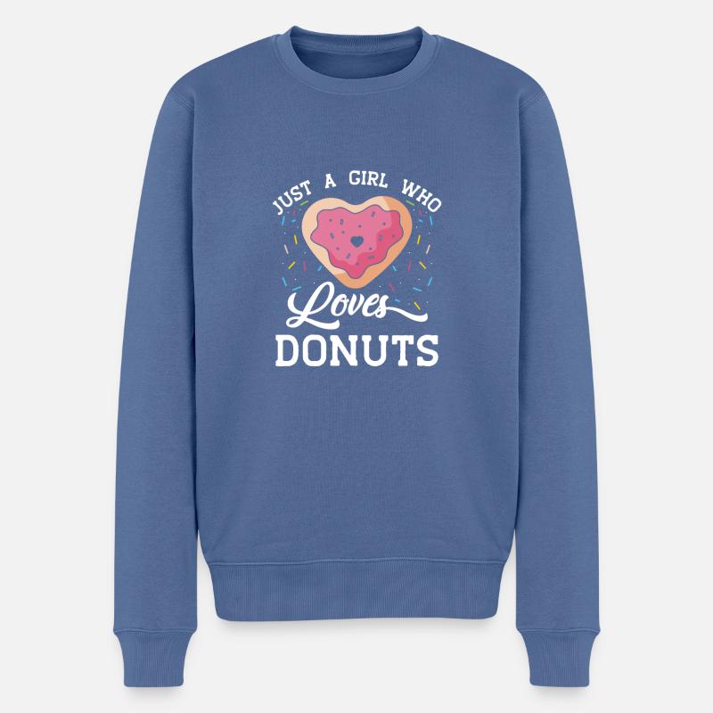 Just A Girl Who Loves Donuts Funny Doughnut - Männer Premium Bio Pullover - Taubenblau