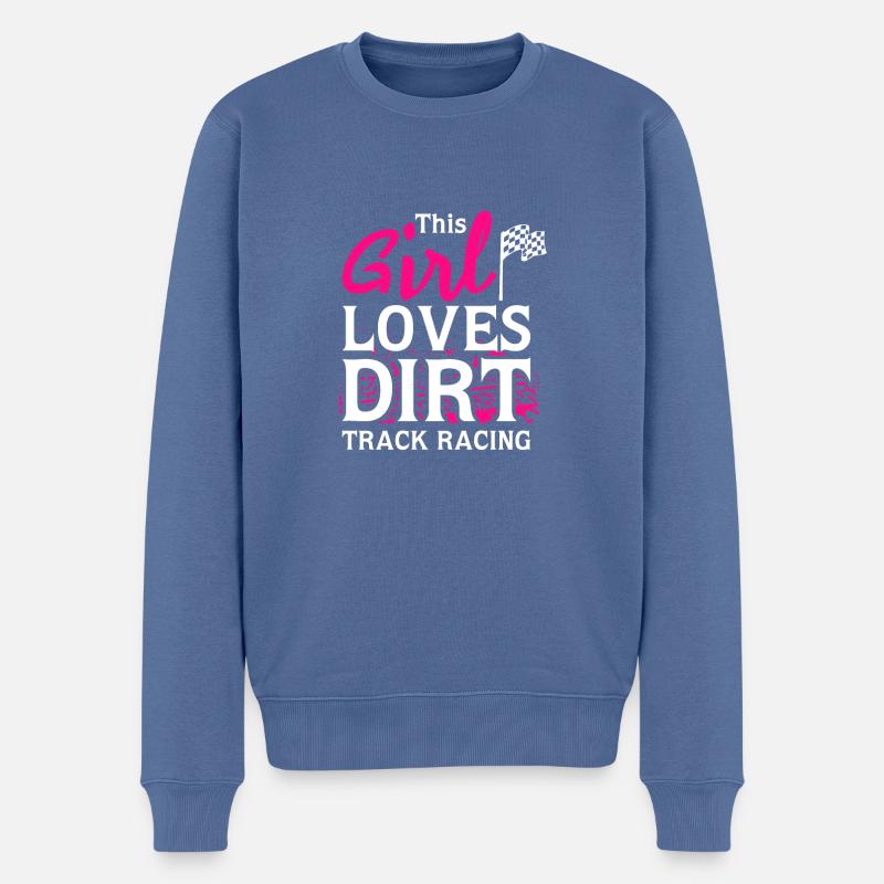 This Girl Loves Dirt Track Racing - Männer Premium Bio Pullover - Taubenblau