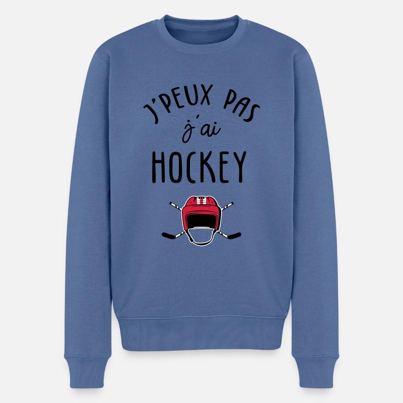 J'peux pas j'ai hockey - Pull Premium bio Homme - bleu pigeon