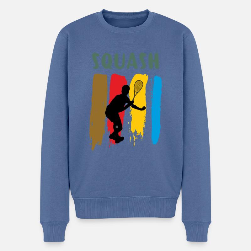 Squash - Pull Premium bio Homme - bleu pigeon