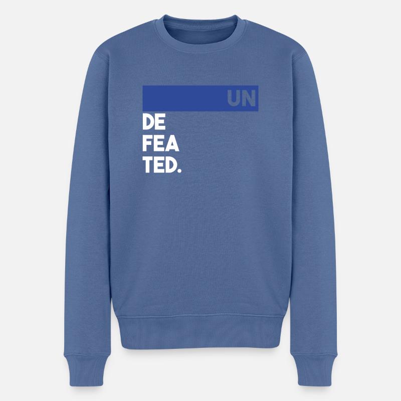 undefeated unbesiegt unbesiegbar ungeschlagen - Männer Premium Bio Pullover - Taubenblau