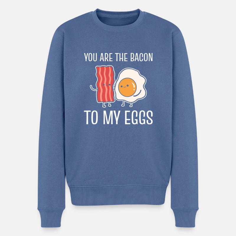 Speck zu Eiern Speck- und Eierliebhaber Gift - Männer Premium Bio Pullover - Taubenblau