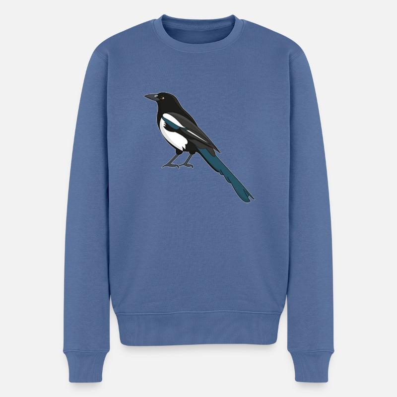 Elster - Männer Premium Bio Pullover - Taubenblau