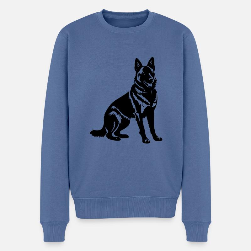 Silhouette de berger allemand - Pull Premium bio Homme - bleu pigeon