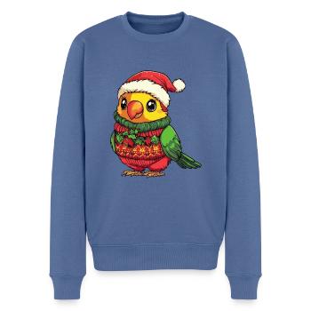Papagai Weihnachten Comic - Männer Premium Bio Pullover - Taubenblau - Vorne - Nico (187cm)
