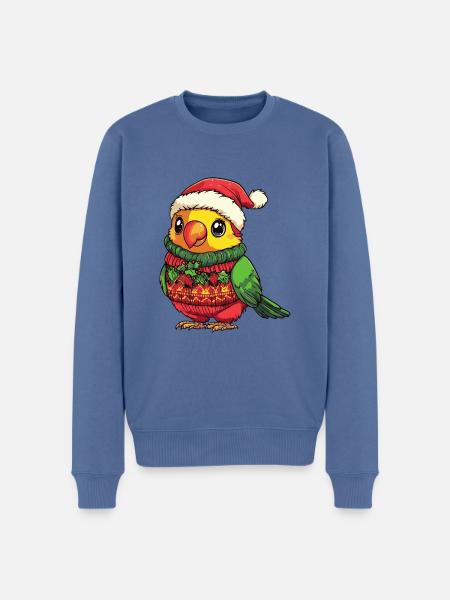 Parrot Christmas Comic - Men's Premium Organic Jumper - stone blue