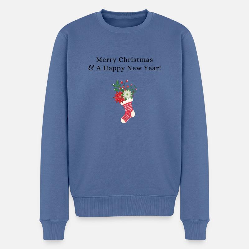 Merry Christmas - Männer Premium Bio Pullover - Taubenblau