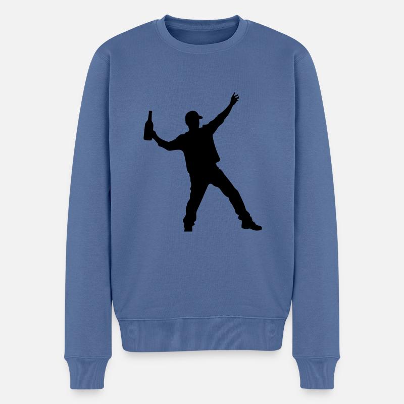 Drink Silhouette Party - Männer Premium Bio Pullover - Taubenblau