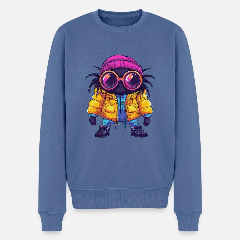 Tarentule Hiver - Pull Premium bio Homme - bleu pigeon