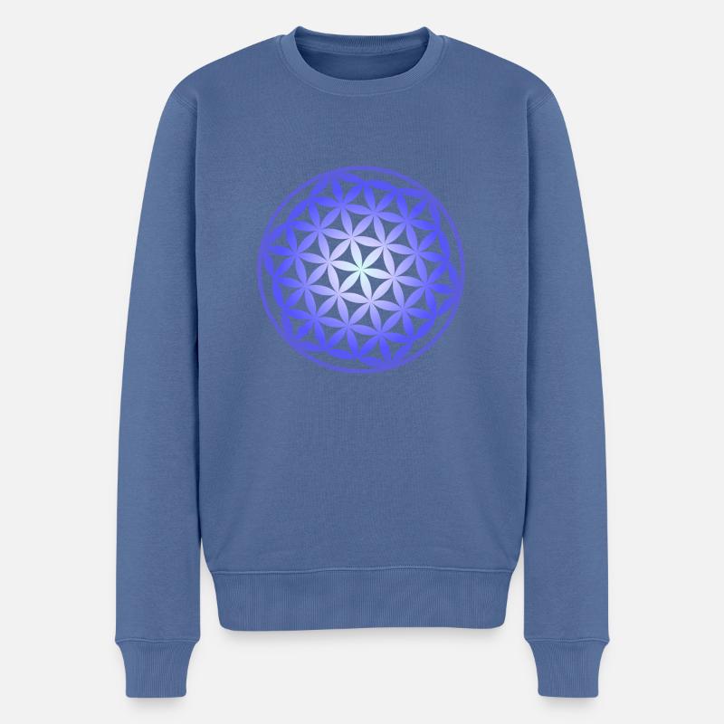 fleur de vie - Pull Premium bio Homme - bleu pigeon