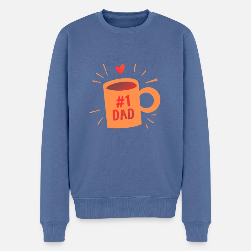 1 Vater - Männer Premium Bio Pullover - Taubenblau