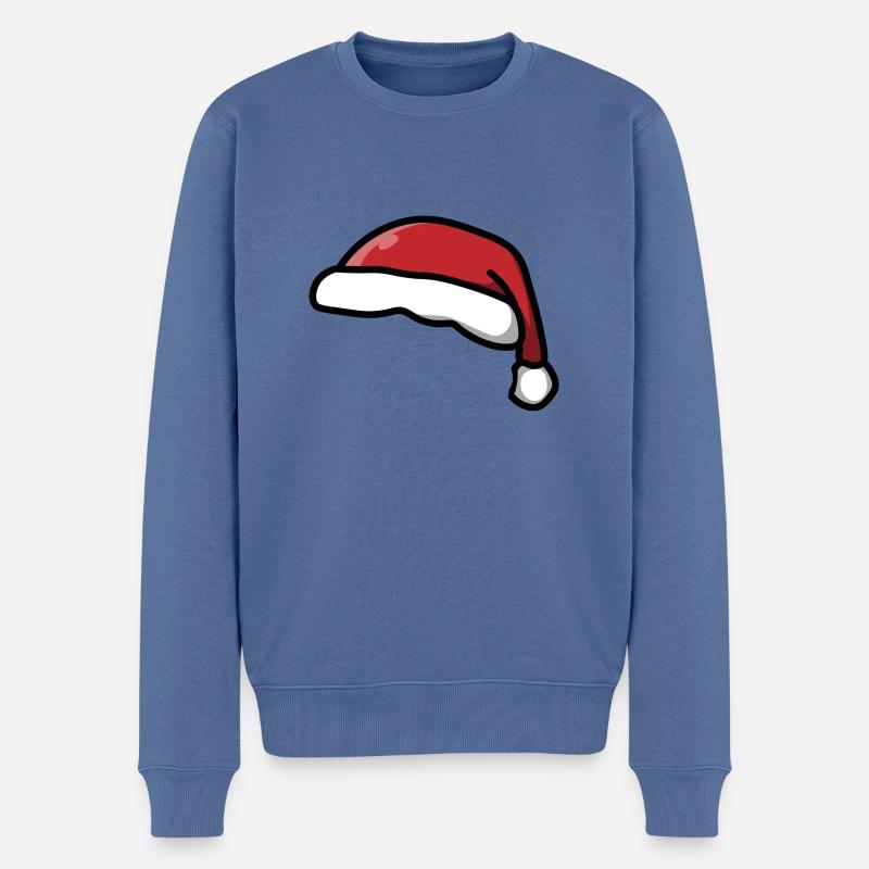 Bonnet de Noel / Bonnet de Noel / Chapeau de Père Noël - Pull Premium bio Homme - bleu pigeon