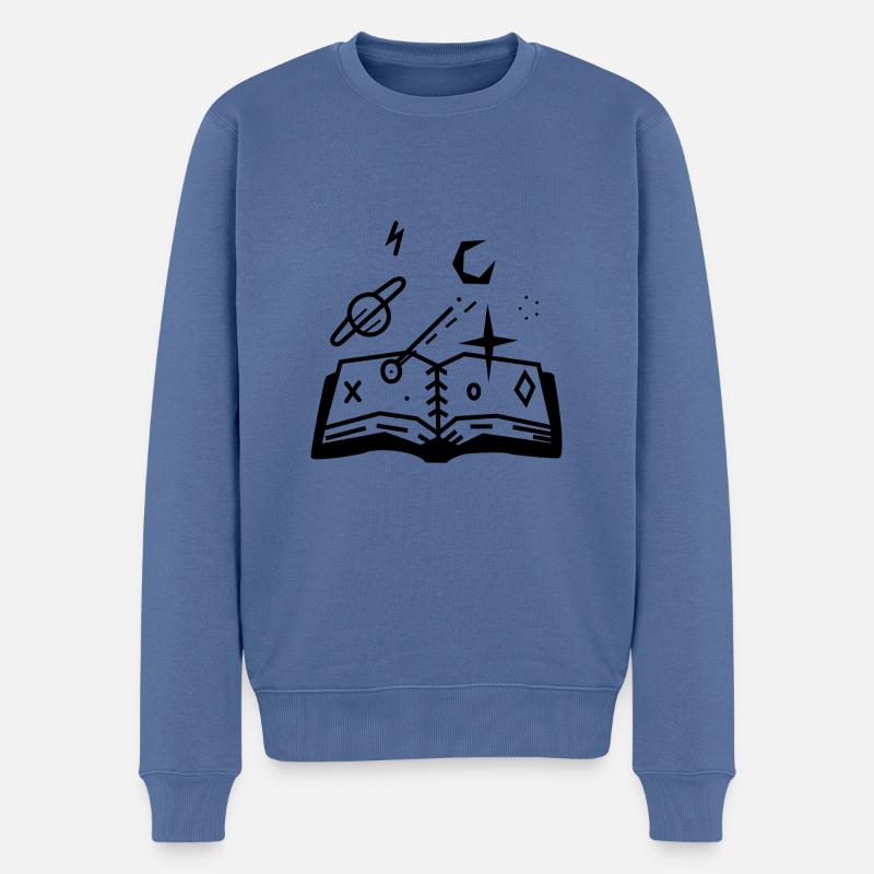 Espace histoire du livre - Pull Premium bio Homme - bleu pigeon