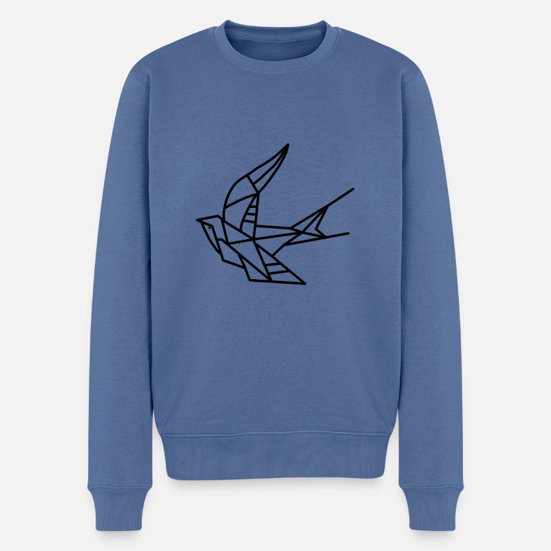Vogel Schwalbe Geometrie - Männer Premium Bio Pullover - Taubenblau
