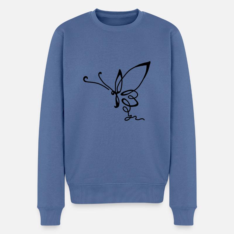 Schmetterling Frei Frühling - Männer Premium Bio Pullover - Taubenblau