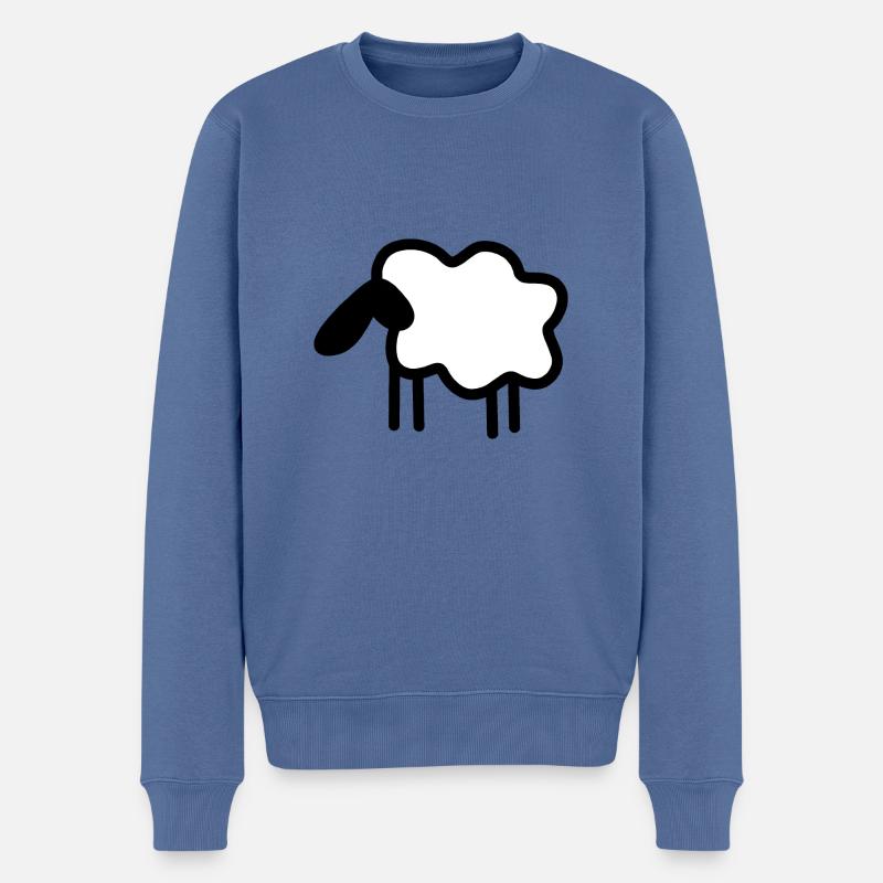 Mouton laine de moutons - Pull Premium bio Homme - bleu pigeon