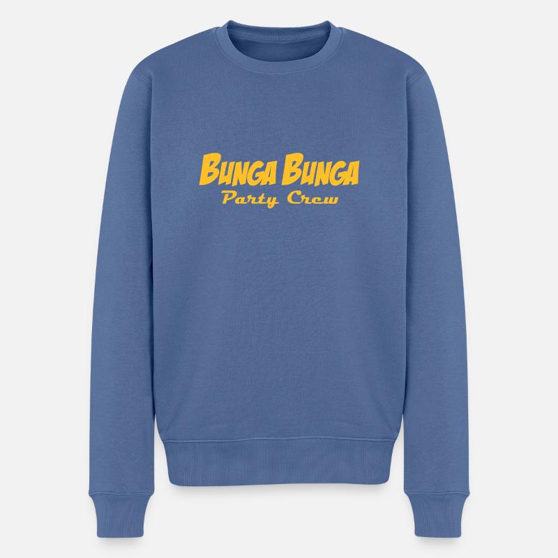 BungaBunga Party Crew - Männer Premium Bio Pullover - Taubenblau