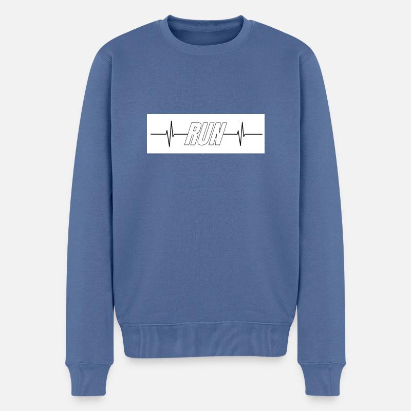 Hearbeat Run - Männer Premium Bio Pullover - Taubenblau