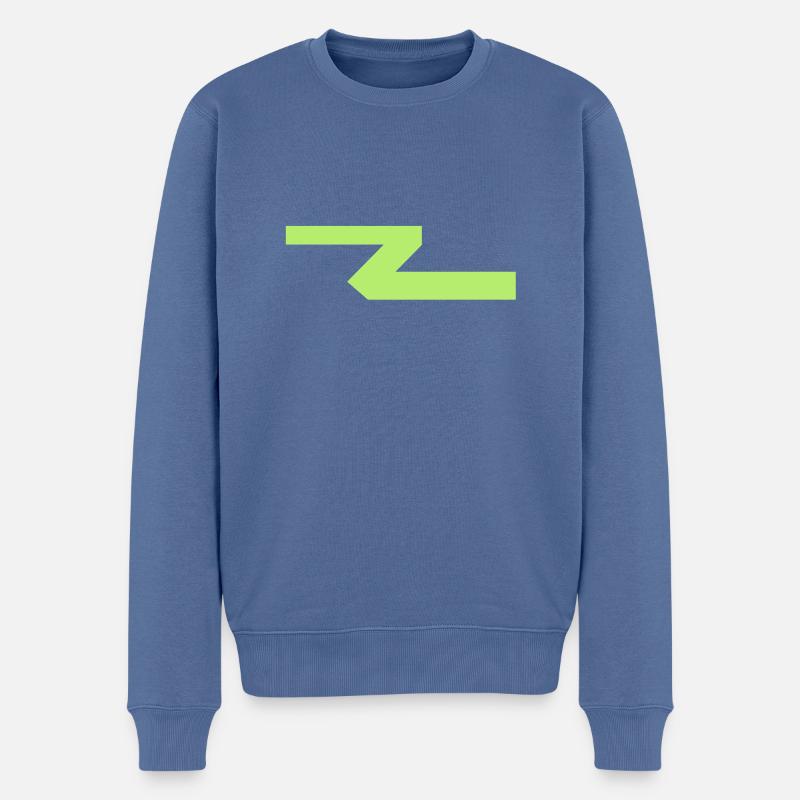 strich - Männer Premium Bio Pullover - Taubenblau