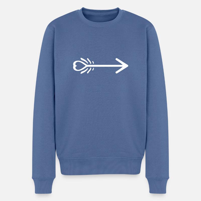 Flèche avec coeur droit - Pull Premium bio Homme - bleu pigeon