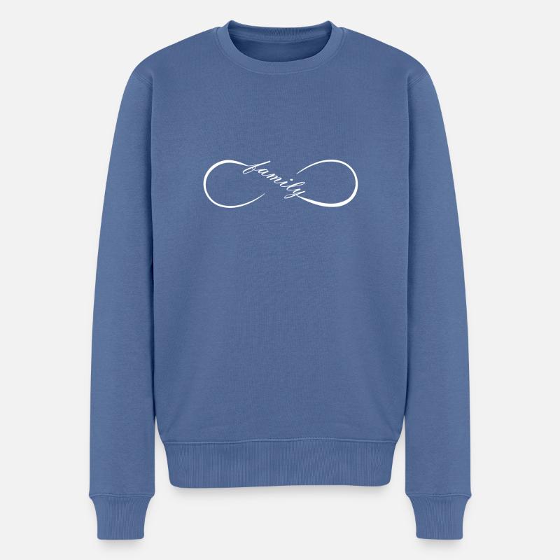 FatMonkey Designs Infinity Family white - Männer Premium Bio Pullover - Taubenblau