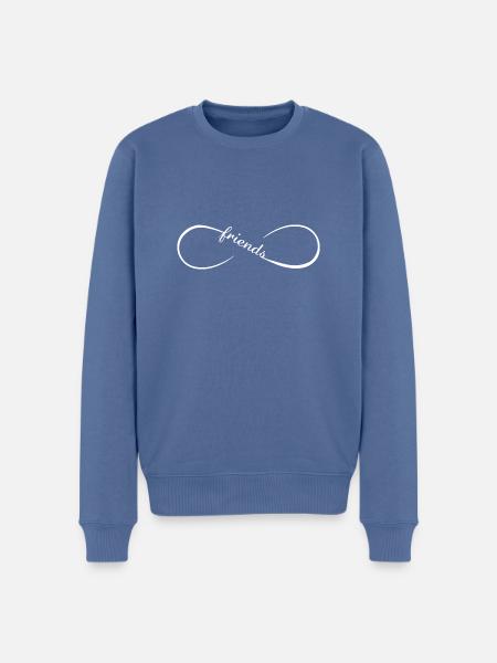 FatMonkey Designs Infinity Friends white - Männer Premium Bio Pullover - Taubenblau