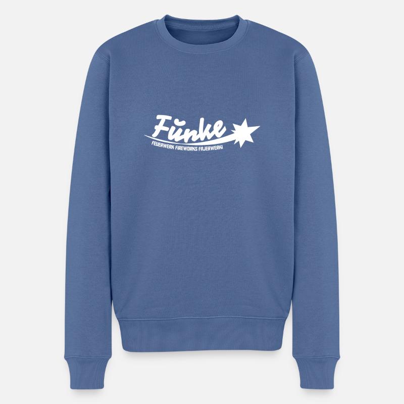 Logo Funke - Männer Premium Bio Pullover - Taubenblau