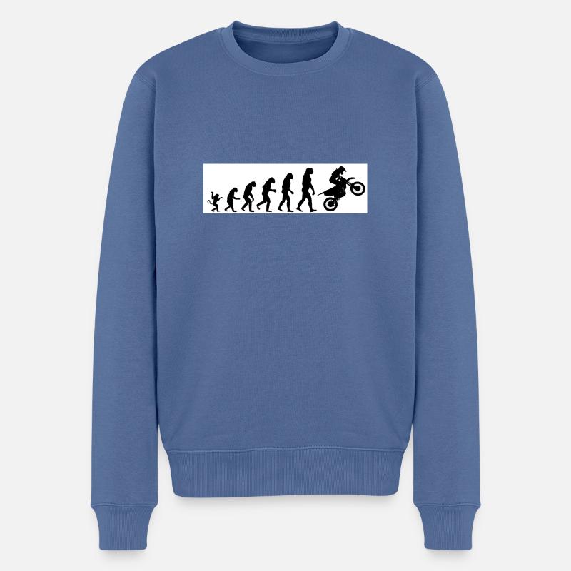 Evolution moto - Pull Premium bio Homme - bleu pigeon