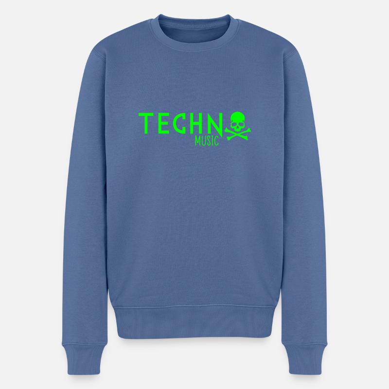 Musique techno - Pull Premium bio Homme - bleu pigeon