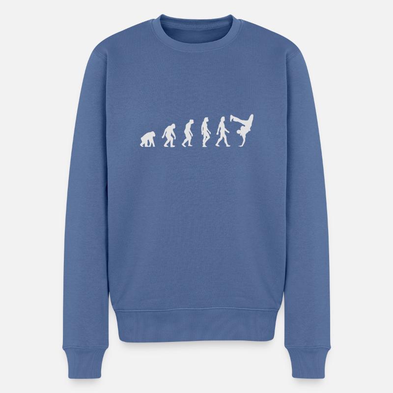 L'évolution du breakdancing - Pull Premium bio Homme - bleu pigeon