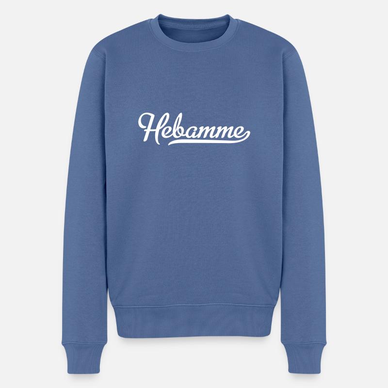 Hebamme - Männer Premium Bio Pullover - Taubenblau