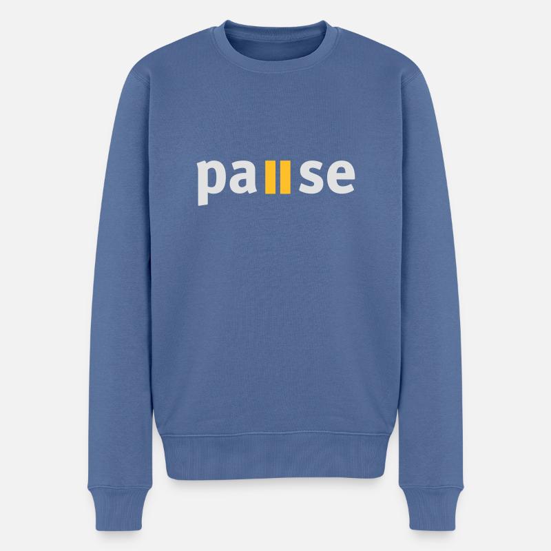 Pause - Pull Premium bio Homme - bleu pigeon