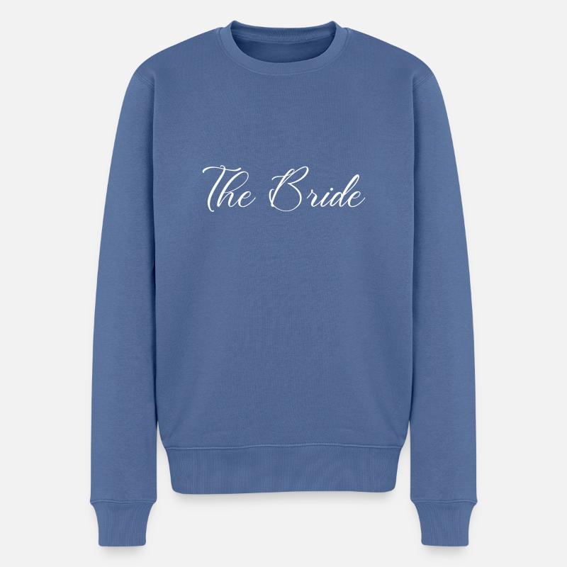the bride - Männer Premium Bio Pullover - Taubenblau
