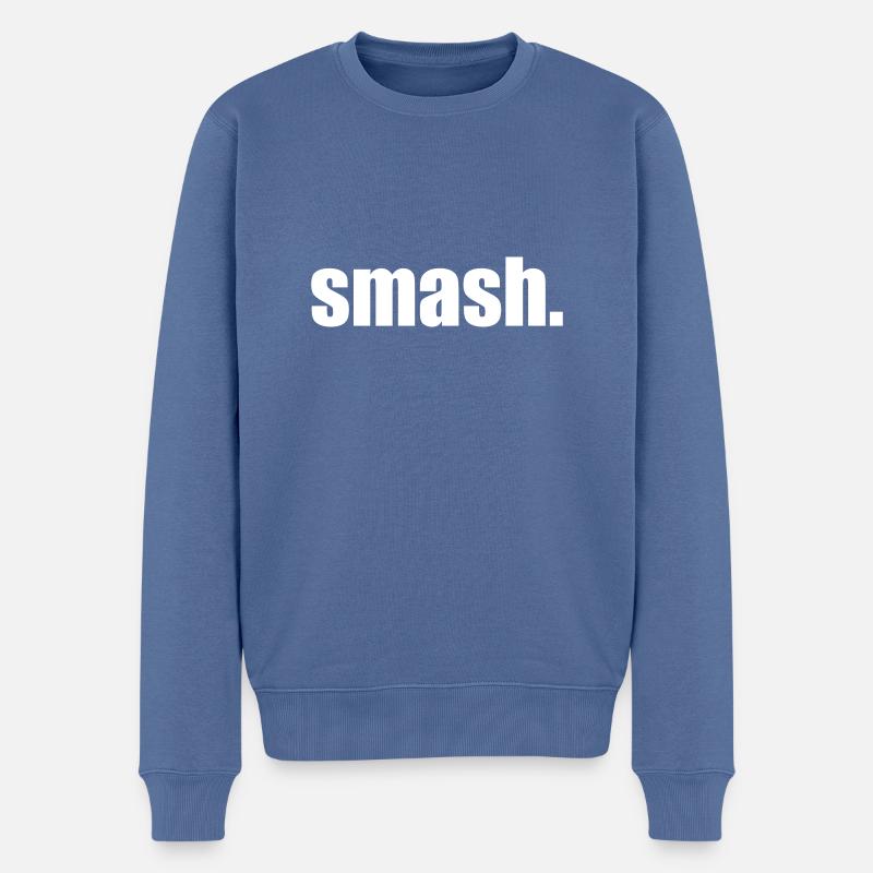 smash punkt w - Männer Premium Bio Pullover - Taubenblau