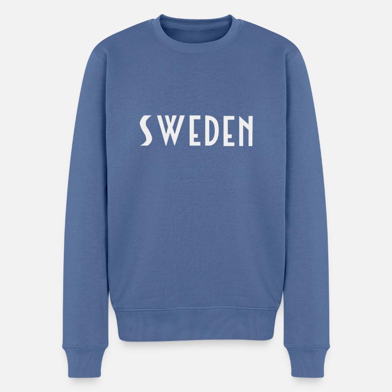 Schweden - Männer Premium Bio Pullover - Taubenblau