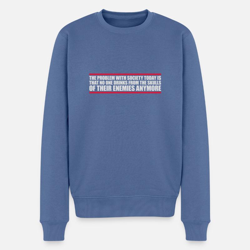 boissons de crânes ennemis - Pull Premium bio Homme - bleu pigeon