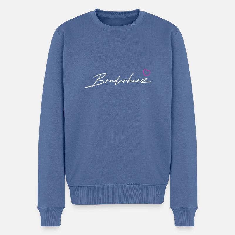 Bruderherz Geschenk in White - Männer Premium Bio Pullover - Taubenblau