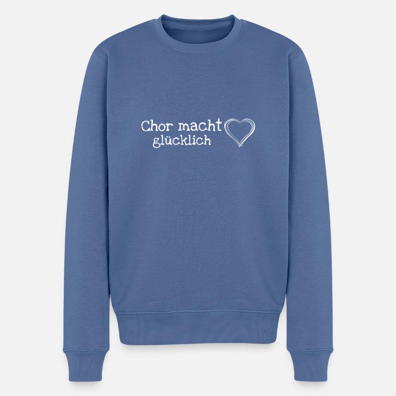 Chor macht glücklich - Männer Premium Bio Pullover - Taubenblau