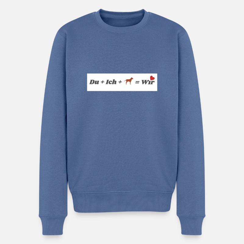 Du Ich Hund Wir - Männer Premium Bio Pullover - Taubenblau