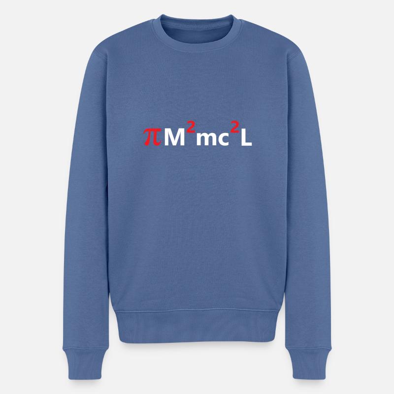 Mathematischer Pimmel rot - Männer Premium Bio Pullover - Taubenblau