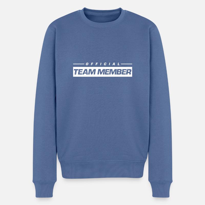 team member - Männer Premium Bio Pullover - Taubenblau