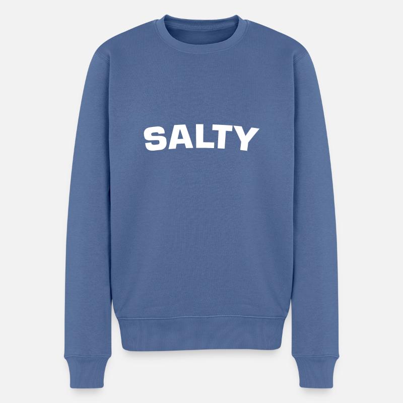 SALZIG - Männer Premium Bio Pullover - Taubenblau