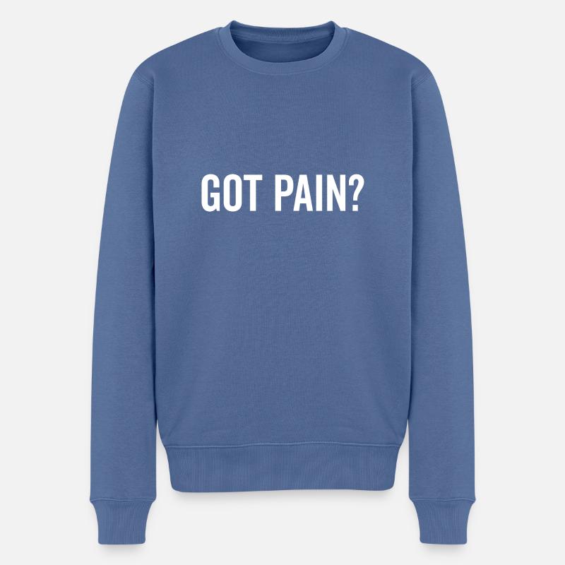 Hast du Schmerzen? - Männer Premium Bio Pullover - Taubenblau